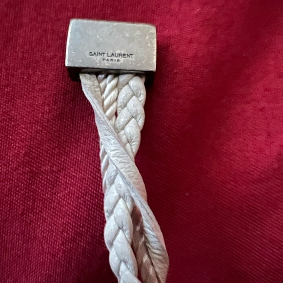SAINT LAURENT-YVES SAINT LAURENT SILVER-TONE & LEATHER MULTI STRAPPED BRACELET - Picture 7 of 12